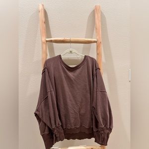 Free People We The Free Camden Sweatshirt- Chocolate Love